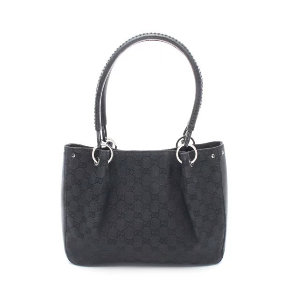 Gucci GG Canvas Shoulder Bag Leather Black